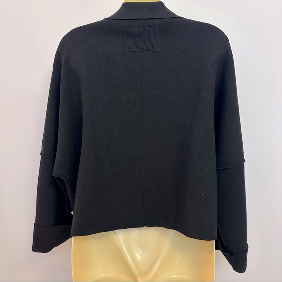 NWT We The Free Black Double-Breasted Cropped Knit Blazer - Picture 2 of 10